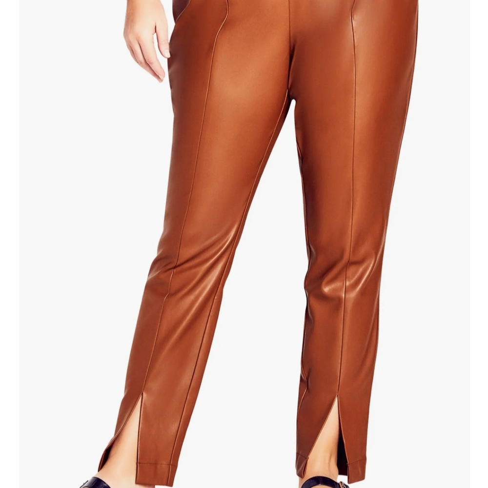 Ginger Faux Leather Pants Size 14 Ladies